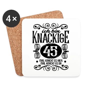 Knackige 45 Geburtstag witzig - Untersetzer (4er-Set) - Weiß - Vorne