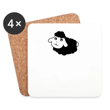 White Sheep Cute - Coasters (set of 4) - white - Front