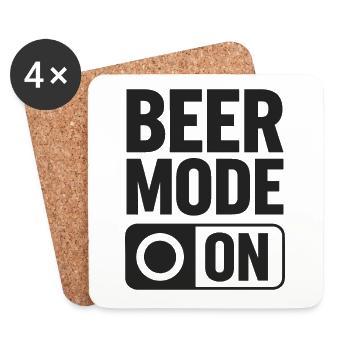 Beer Mode On Beer Saying - Coasters (set of 4) - white - Front