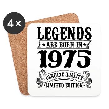 Legends are born in 1975 Birthday 50 Years - Untersetzer (4er-Set) - Weiß - Vorne