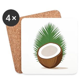 Noix de - Dessous de verre (lot de 4) - blanc - Devant