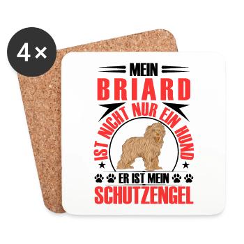 Briard ist mein Schutzengel Berger de Brie - Untersetzer (4er-Set) - Weiß - Vorne