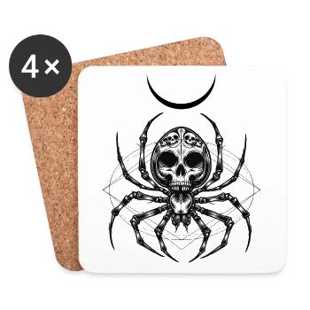 Deadly Bugs | Spider - Coasters (set of 4) - white - Front