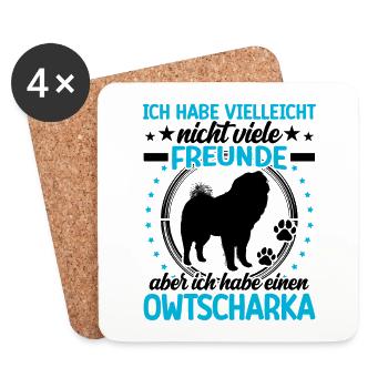 Owtscharka ist mein Freund Owtscharka - Untersetzer (4er-Set) - Weiß - Vorne