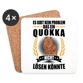 Quokka solves problems Marsupial Quokka - Coasters (set of 4) - white - Front