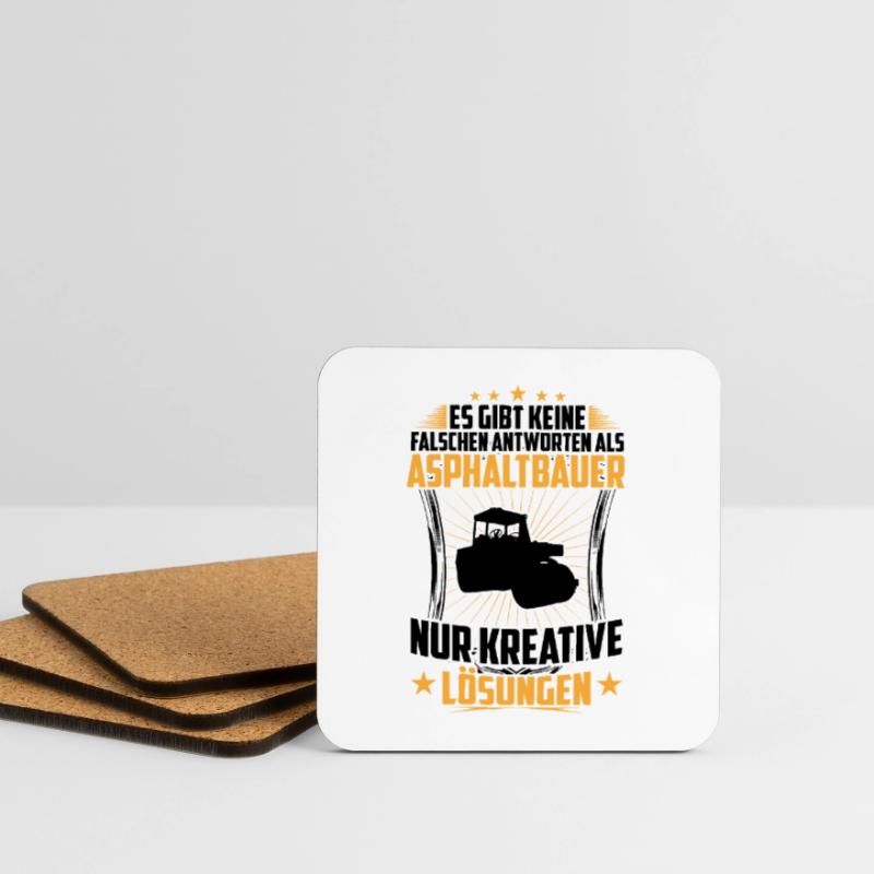 Asphalt Builder Wrong Answers Road Construction Coasters (set of 4)