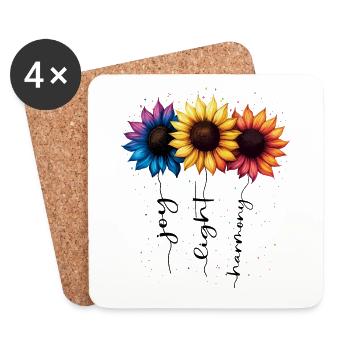 Summer Flowers Flower Inspiration Motivational Saying - Coasters (set of 4) - white - Front