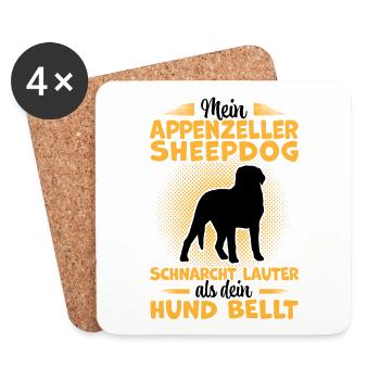 Sennenhund schnarcht laut Appenzeller Sennenhund - Untersetzer (4er-Set) - Weiß - Vorne