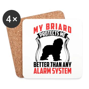 Briard me protège Berger de Brie - Dessous de verre (lot de 4) - blanc - Devant