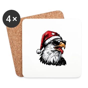 Eagle Christmas Funny - Coasters (set of 4) - white - Front