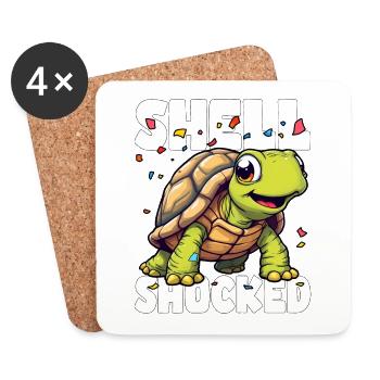 SHELL SHOCKED AND LOVING IT - Coasters (set of 4) - white - Front
