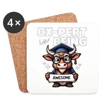 OX PERT DANS ÊTRE GÉNIAL - Dessous de verre (lot de 4) - blanc - Devant