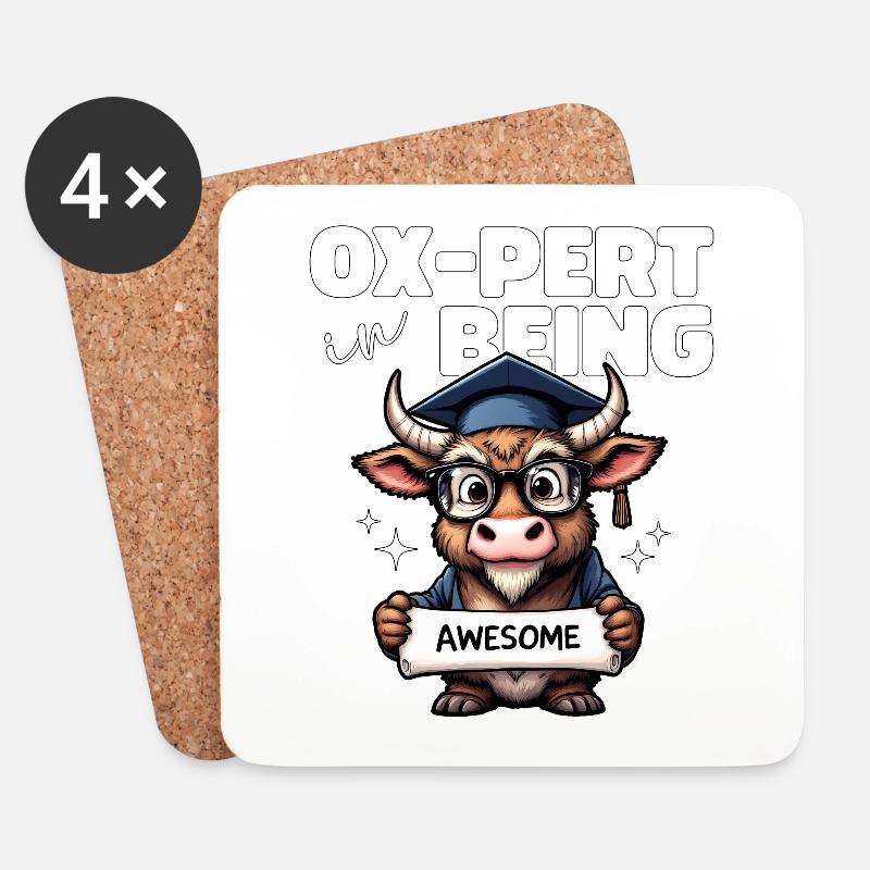 OX PERT DARIN, GROSSARTIG ZU SEIN - Untersetzer (4er-Set) - Weiß