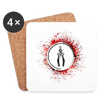 Outil de symbole de pince - Dessous de verre (lot de 4) - blanc - Devant