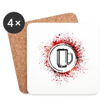 Beer Glass Beer Mug Cheers - Coasters (set of 4) - white - Front