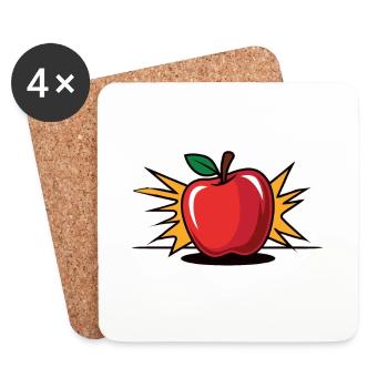 An Apple A day keeps everyone away - Coasters (set of 4) - white - Front