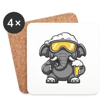 Mammut Apres Ski Bier - Untersetzer (4er-Set) - Weiß - Vorne