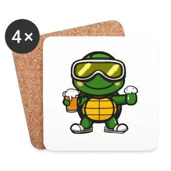 Bière d’après-ski Turtle - Dessous de verre (lot de 4) - blanc - Devant