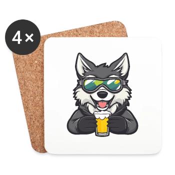 Bière Wolf Après-Ski - Dessous de verre (lot de 4) - blanc - Devant