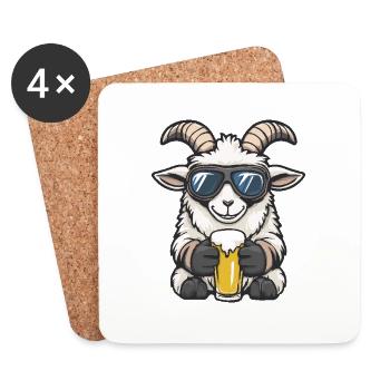 Bière d’après-ski Mountain Goat - Dessous de verre (lot de 4) - blanc - Devant