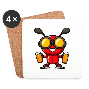 Bière après-ski Ant - Dessous de verre (lot de 4) - blanc - Devant