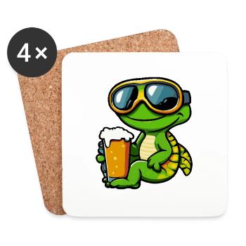 Bière d’après-ski Chameleon - Dessous de verre (lot de 4) - blanc - Devant