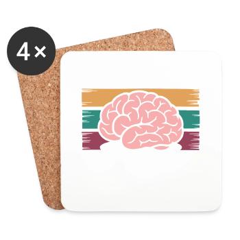Mon cerveau a trop d’onglets ouverts Sarcastique drôle - Dessous de verre (lot de 4) - blanc - Devant