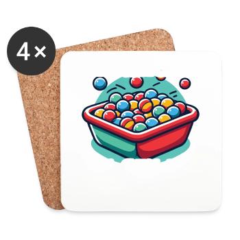 I've had enough, I'm going to the ball pit! Party Costume Sar - Coasters (set of 4) - white - Front