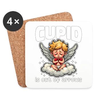 CUPID IS OUT OF ARROWS - VALENTINE'S DAY GIFT - Coasters (set of 4) - white - Front