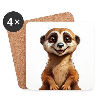 Meerkat - Coasters (set of 4) - white - Front