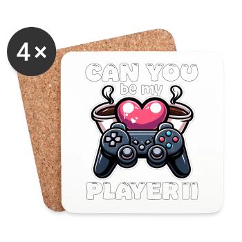 CAN YOU BE MY PLAYER II - VALENTINES DAY GIFT - Coasters (set of 4) - white - Front