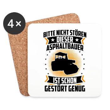 Asphalt builder is disrupted enough road construction - Coasters (set of 4) - white - Front