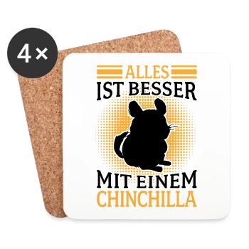 Everything better with chinchilla rodent woolly mouse - Coasters (set of 4) - white - Front