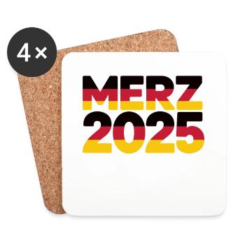 Merz Chancellor 2025 Federal Chancellor Bundestag election - Coasters (set of 4) - white - Front
