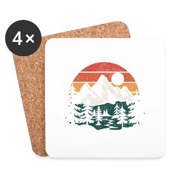 Mieux vaut la forêt que le Wi-Fi Nature Camping Randonnée Blague - Dessous de verre (lot de 4) - blanc - Devant