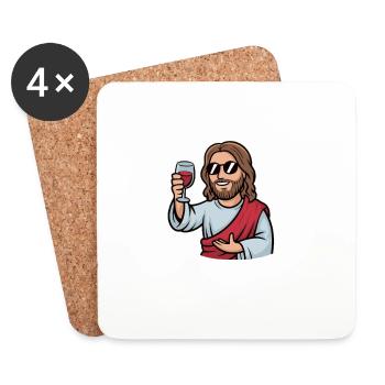 Turning water into wine since 0 A.D. Funny Jesus - Coasters (set of 4) - white - Front