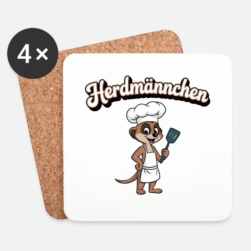 Herdmännchen Erdmännchen Wortwitz Koch - Untersetzer (4er-Set) - Weiß