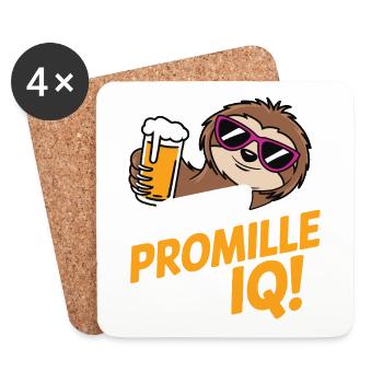 Mehr Promille als IQ Saufen Bier Alkohol Party Fau - Untersetzer (4er-Set) - Weiß - Vorne