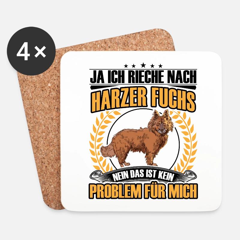 Harzer Fuchs Rieche nach Altdeutscher Hütehund - Untersetzer (4er-Set) - Weiß