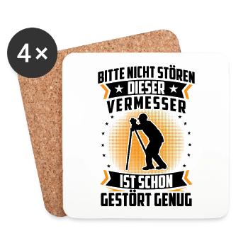 Vermessungstechniker nicht stören Landvermesser - Untersetzer (4er-Set) - Weiß - Vorne