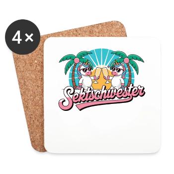 Nurse Girlfriend Drinking Beer Alcohol Party E - Coasters (set of 4) - white - Front