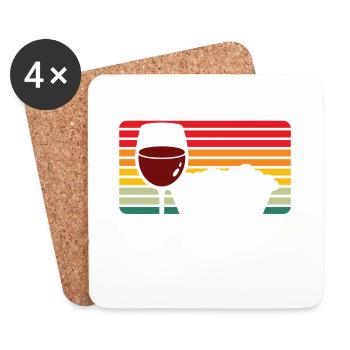 Prévisions pour le week-end Un bain moussant et un verre de vin - Dessous de verre (lot de 4) - blanc - Devant