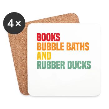 Livres Bains moussants et canards en caoutchouc - Dessous de verre (lot de 4) - blanc - Devant