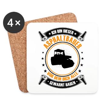 I'm this asphalt builder road construction - Coasters (set of 4) - white - Front