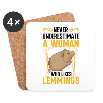 Lemming Vole Woman with Lemming - Coasters (set of 4) - white - Front