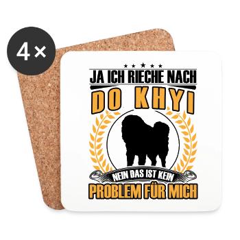 Rieche nach Do Khyi Tibetdogge Tibetmastiff - Untersetzer (4er-Set) - Weiß - Vorne