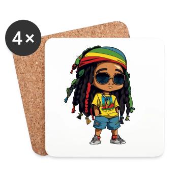 Reggae girl with style - Coasters (set of 4) - white - Front
