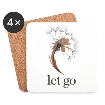 Dandelion Let Go Wish Design Saying - Coasters (set of 4) - white - Front