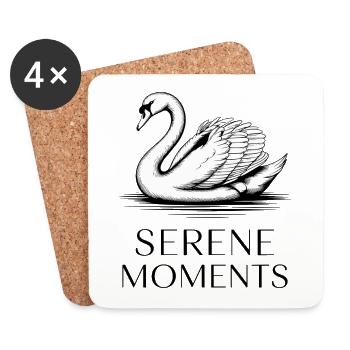 Serene Moments Swan Elegance - Coasters (set of 4) - white - Front
