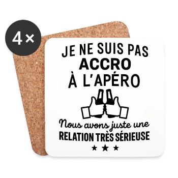 Pas accro Humour Drôles noël - Dessous de verre (lot de 4) - blanc - Devant